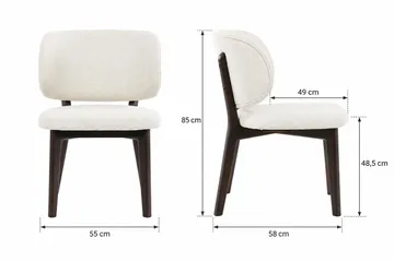 Eira Spisebordsstol og Køkkenstol i Træ med Røget Egetræslook med Afrundet Ryg og Stofsæde - Beige - Møbler - Stole & lænestole - Spisebordsstole & køkkenstole