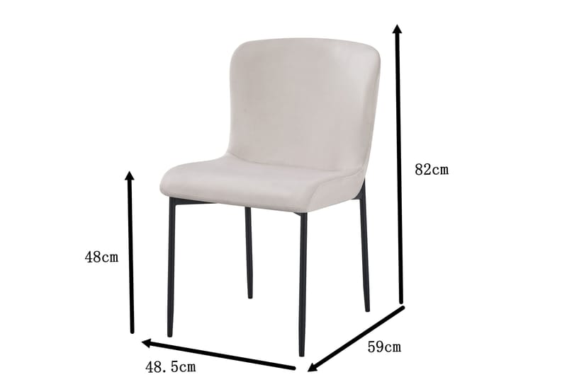 Elsie Spisestol Fløjl - Beige - Møbler - Stole & lænestole - Spisebordsstole & køkkenstole