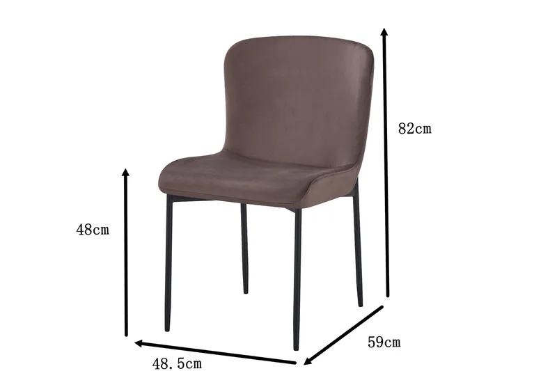 Elsie Spisestol Fløjl - Brun - Møbler - Stole & lænestole - Spisebordsstole & køkkenstole