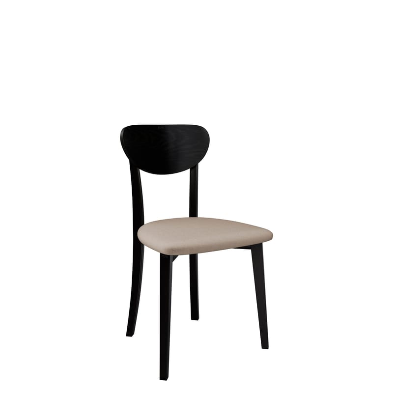Esher Spisebordsstol i Stof og Træ med Stofdetaljer, Sort|Beige