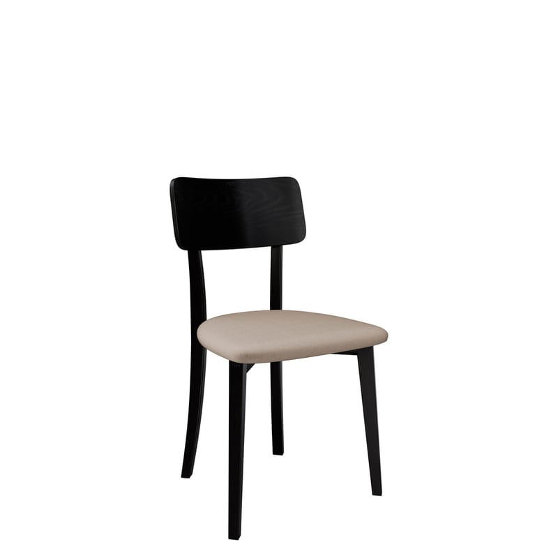 Esher Spisebordsstol i Træ med Stofdetaljer, Sort|Beige