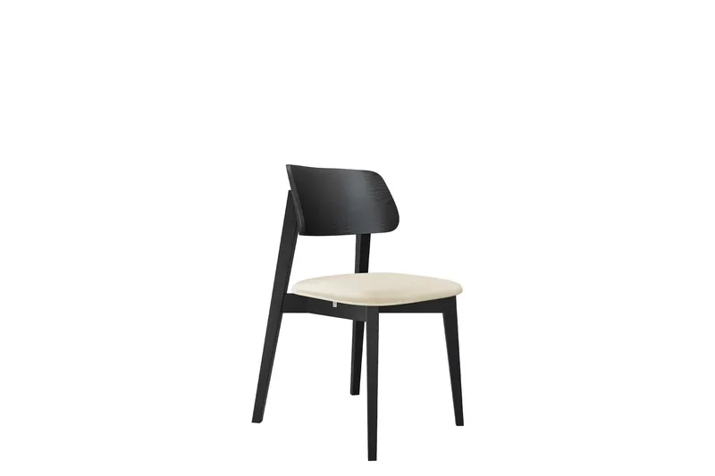 Ferrara Spisebordsstol i Træ med Fløjlsbetræk, Beige|Sort