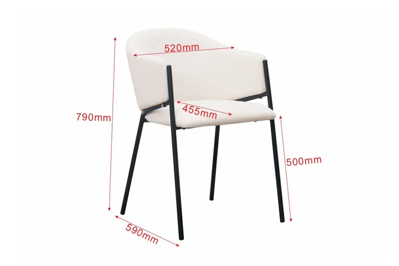 Filip Spisestol - Hvid Bouclé - Møbler - Stole & lænestole - Spisebordsstole & køkkenstole