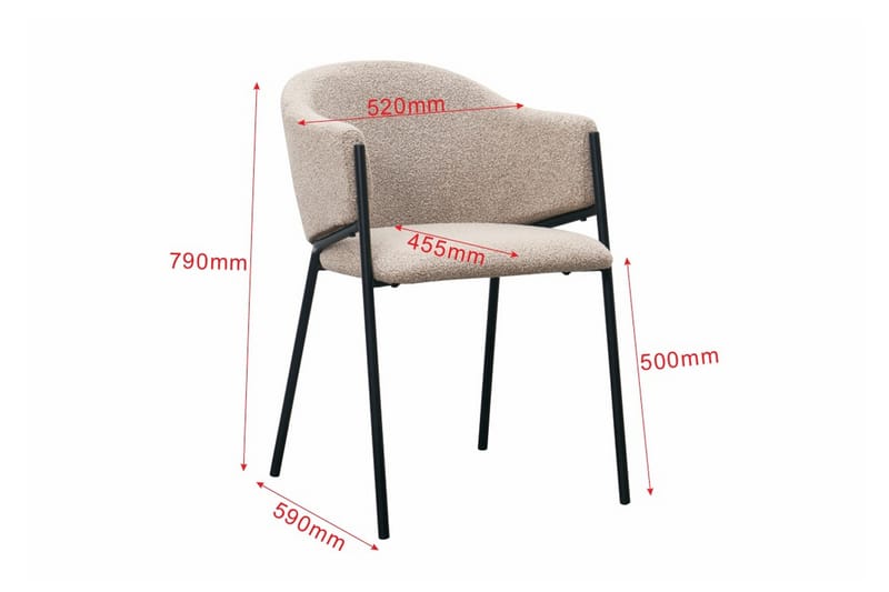 Filip Spisestol - Taupe Bouclé - Møbler - Stole & lænestole - Spisebordsstole & køkkenstole