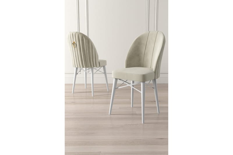 Finian Spisebordsstol i Stof med Metalben - Lys Beige - Møbler - Stole & lænestole - Spisebordsstole & køkkenstole