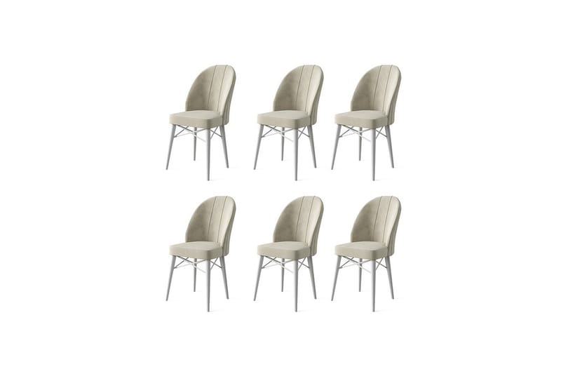 Finian Spisebordsstol i Stof med Metalben, Lys Beige