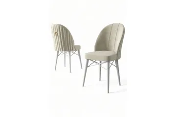 Finian Spisebordsstol i Stof med Metalben - Lys Beige - Møbler - Stole & lænestole - Spisebordsstole & køkkenstole