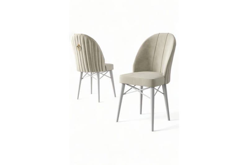 Finian Spisebordsstol i Stof med Metalben - Lys Beige - Møbler - Stole & lænestole - Spisebordsstole & køkkenstole