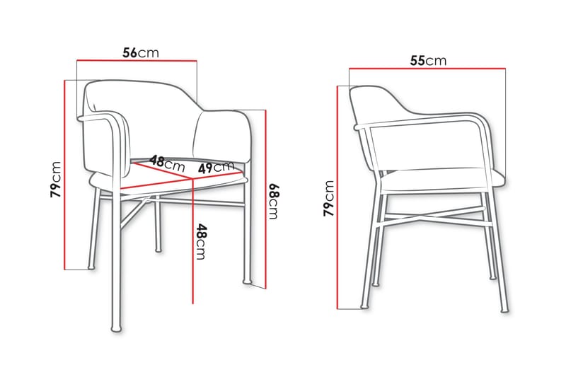 Floden Armstol - Rosa/Sort - Møbler - Stole & lænestole - Spisebordsstole & køkkenstole