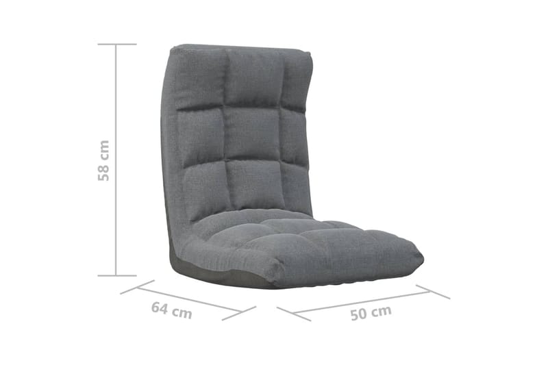 foldbar gulvstol stof lysegrå - Grå - Møbler - Stole & lænestole - Spisebordsstole & køkkenstole