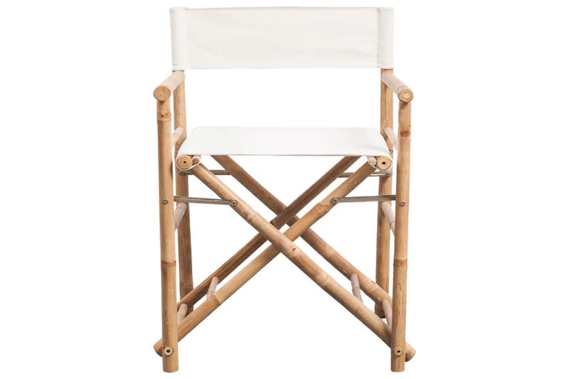 Foldbare Instruktørstole 2 Stk. Bambus Og Lærred - Brun - Stole & lænestole