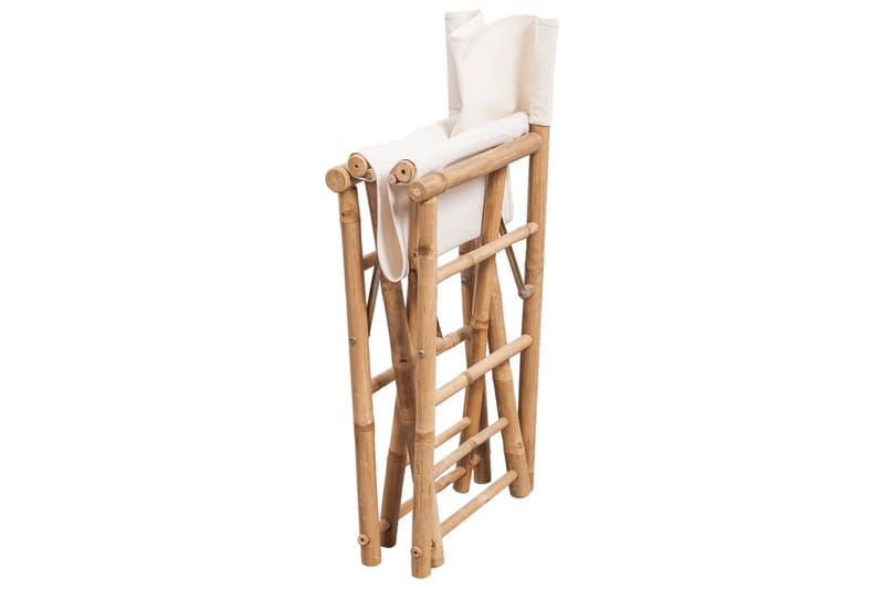 Foldbare Instruktørstole 2 Stk. Bambus Og Lærred - Brun - Stole & lænestole
