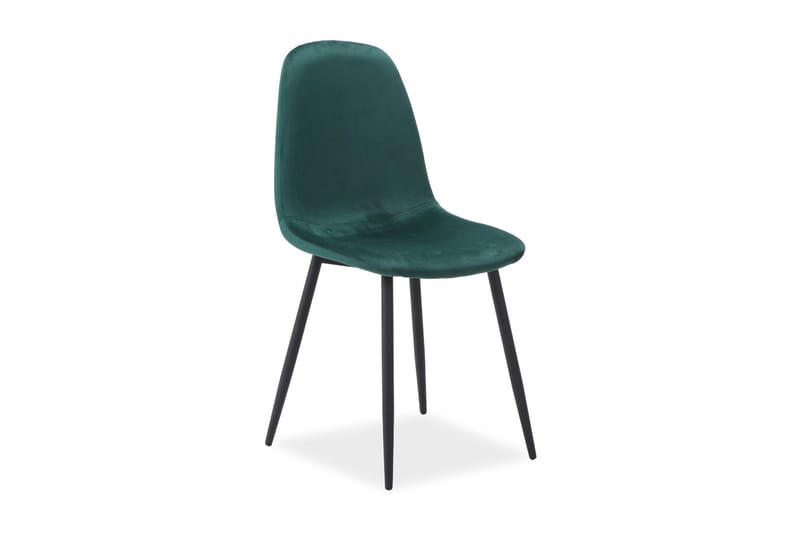 Foxan Spisebordsstol 4 stk - Velour/Grøn - Spisebordsstole & køkkenstole