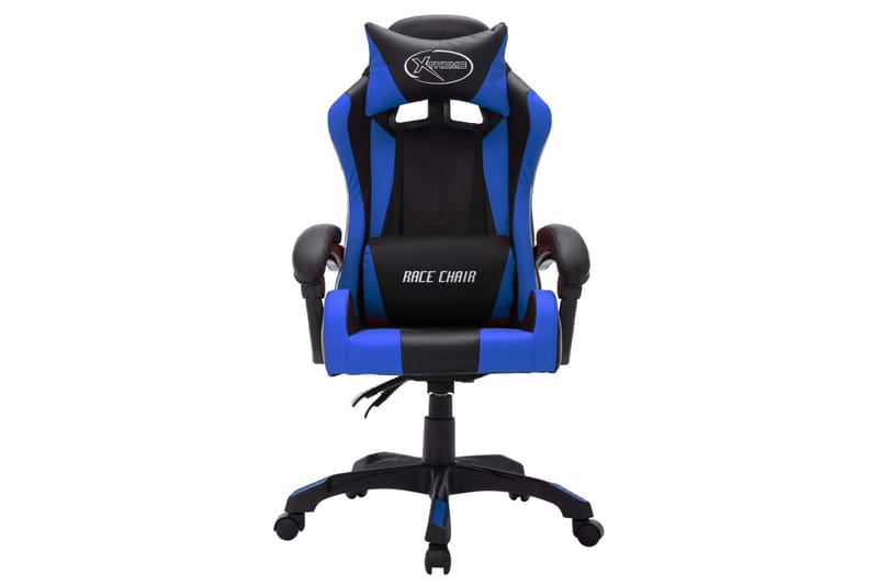gamingstol m. LED-lys RGB-farver kunstlæder blå og sort - Flerfarvet - Møbler - Stole & lænestole - Kontorstole & skrivebordsstole