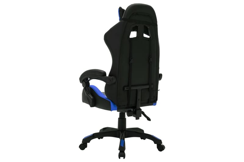 gamingstol m. LED-lys RGB-farver kunstlæder blå og sort - Flerfarvet - Møbler - Stole & lænestole - Kontorstole & skrivebordsstole