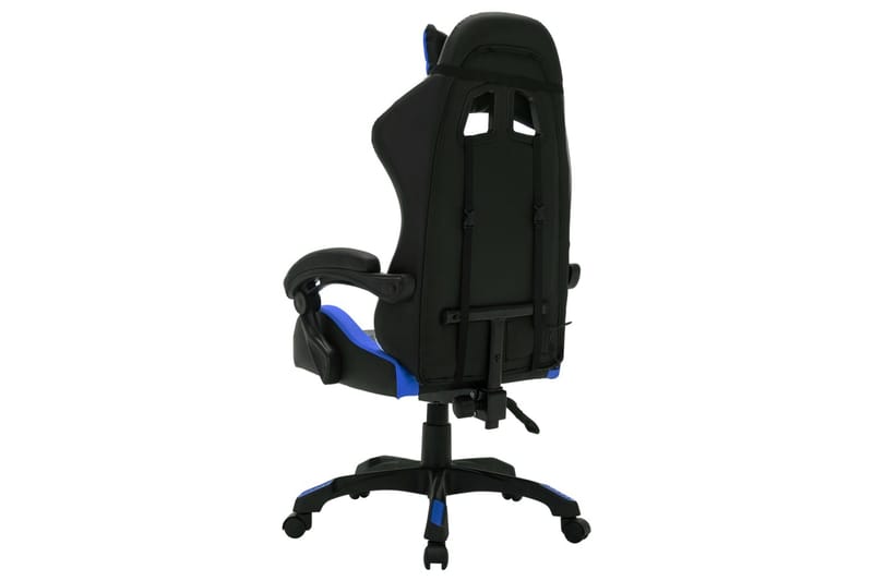 gamingstol m. LED-lys RGB-farver kunstlæder blå og sort - Flerfarvet - Kontorstole & skrivebordsstole - Gamer stole