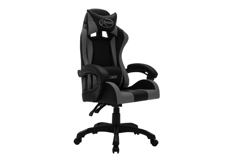gamingstol m. LED-lys RGB-farver kunstlæder grå og sort - Flerfarvet - Møbler - Stole & lænestole - Kontorstole & skrivebordsstole