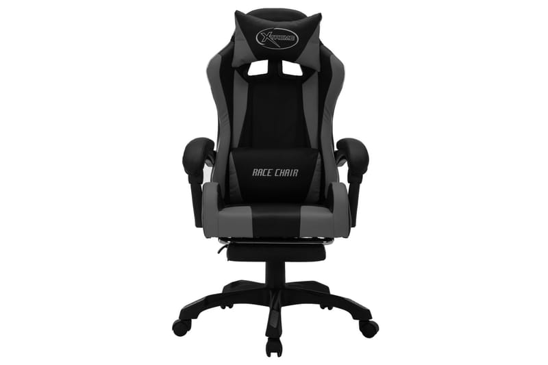gamingstol m. LED-lys RGB-farver kunstlæder grå og sort - Flerfarvet - Møbler - Stole & lænestole - Kontorstole & skrivebordsstole