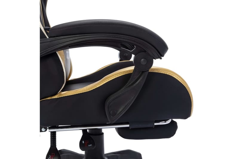 gamingstol m. LED-lys RGB-farver kunstlæder guld og sort - Flerfarvet - Møbler - Stole & lænestole - Kontorstole & skrivebordsstole