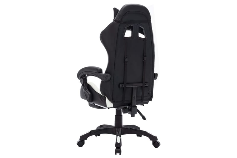 gamingstol m. LED-lys RGB-farver kunstlæder hvid og sort - Flerfarvet - Møbler - Stole & lænestole - Kontorstole & skrivebordsstole