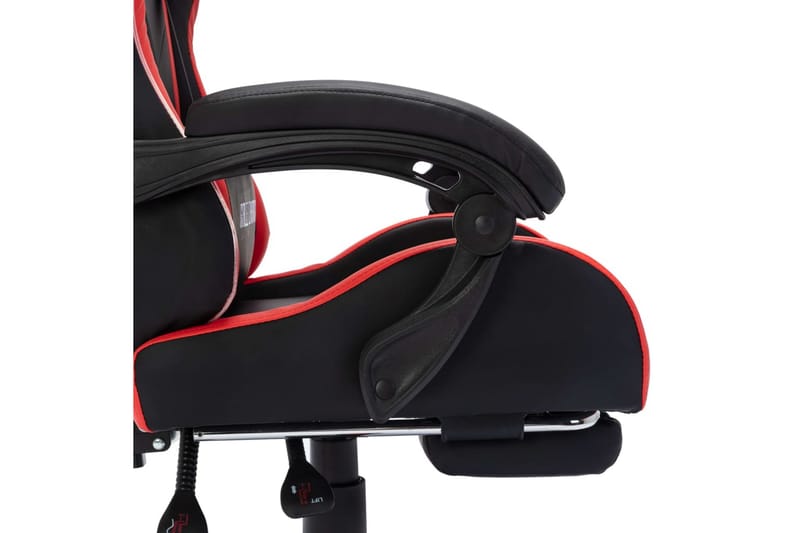gamingstol m. LED-lys RGB-farver kunstlæder rød og sort - Flerfarvet - Møbler - Stole & lænestole - Kontorstole & skrivebordsstole