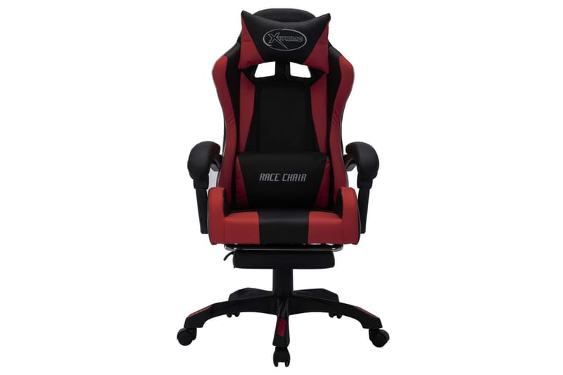 gamingstol m. LED-lys RGB-farver kunstlæder vinrød og sort - Flerfarvet - Møbler - Stole & lænestole - Kontorstole & skrivebordsstole