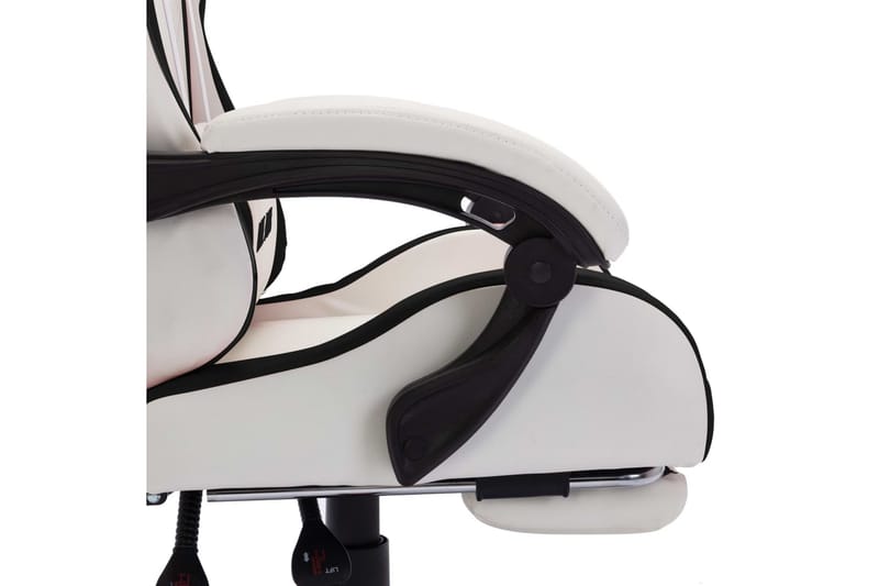 gamingstol med LED-lys RGB-farver kunstlæder sort og hvid - Flerfarvet - Møbler - Stole & lænestole - Kontorstole & skrivebordsstole