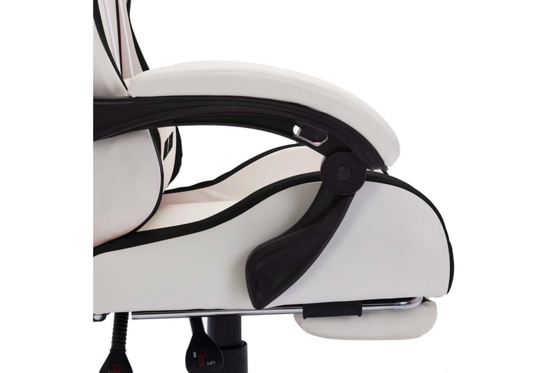 gamingstol med LED-lys RGB-farver kunstlæder sort og hvid - Flerfarvet - Kontorstole & skrivebordsstole - Gamer stole