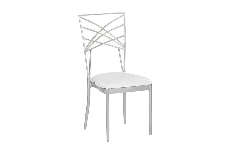 Ganes Stol 2 stk - Sølv/Kunstlæder - Spisebordsstole & køkkenstole
