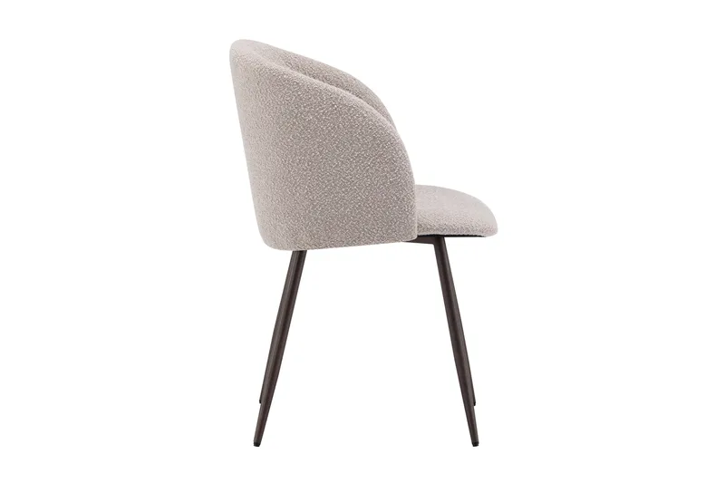 Greya spisebordsstol med armlæn - Beige Bouclé/Metalben Valnød - Møbler - Stole & lænestole - Spisebordsstole & køkkenstole