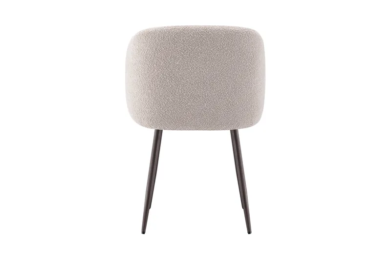 Greya Spisestol med armlæn - Beige bouclé/metalben valnød - Møbler - Stole & lænestole - Spisebordsstole & køkkenstole