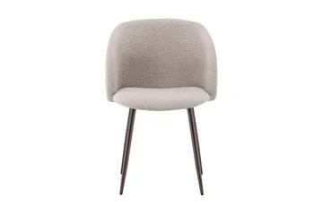 Greya Spisestol med armlæn - Beige bouclé/metalben valnød - Møbler - Stole & lænestole - Spisebordsstole & køkkenstole