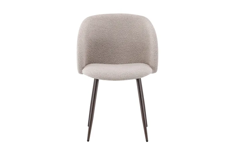 Greya Spisestol med armlæn - Beige bouclé/metalben valnød - Møbler - Stole & lænestole - Spisebordsstole & køkkenstole
