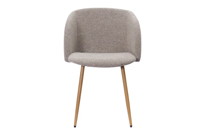 Greya Spisestol med armlæn - Greige bouclé / Metalben eg - Møbler - Stole & lænestole - Spisebordsstole & køkkenstole