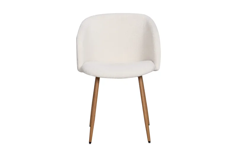 Greya Spisestol med armlæn - Hvid Bouclé / Metalben Brun - Møbler - Stole & lænestole - Spisebordsstole & køkkenstole