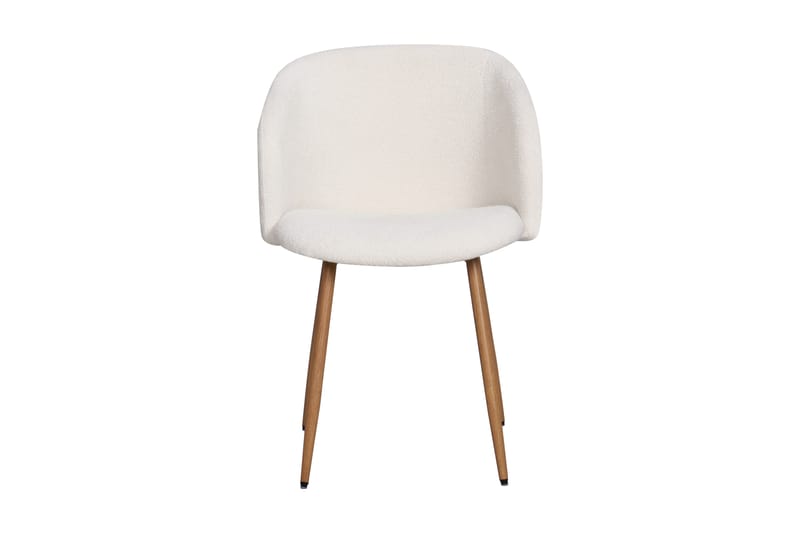 Greya Spisestol med armlæn - Hvid Bouclé / Metalben Brun - Møbler - Stole & lænestole - Spisebordsstole & køkkenstole