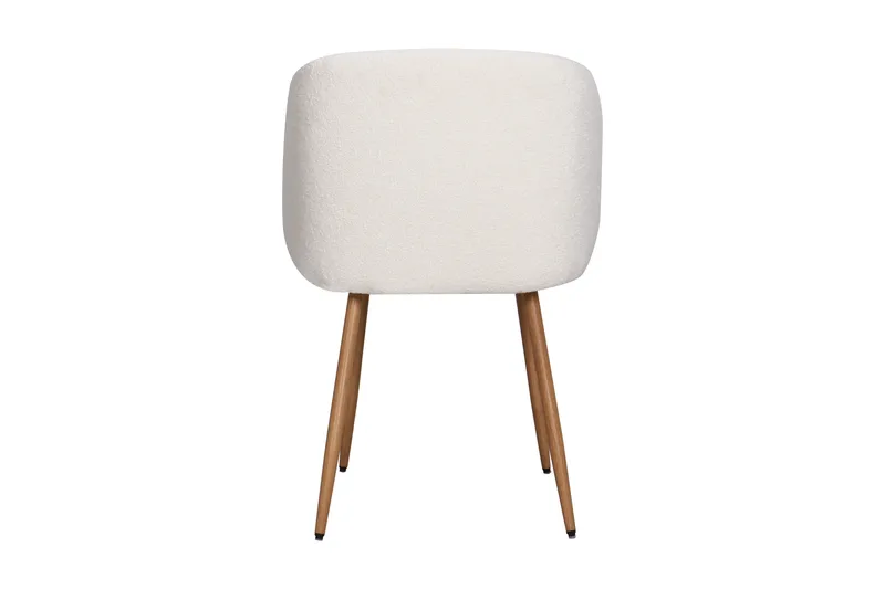 Greya Spisestol med armlæn - Hvid Bouclé / Metalben Brun - Møbler - Stole & lænestole - Spisebordsstole & køkkenstole