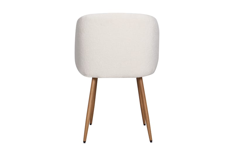 Greya Spisestol med armlæn - Hvid Bouclé / Metalben Brun - Møbler - Stole & lænestole - Spisebordsstole & køkkenstole