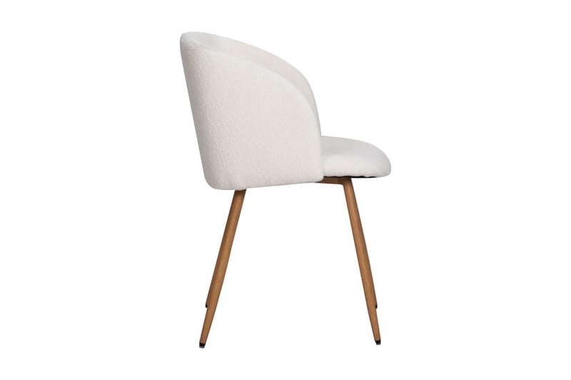 Greya Spisestol med armlæn - Hvid Bouclé / Metalben Brun - Møbler - Stole & lænestole - Spisebordsstole & køkkenstole