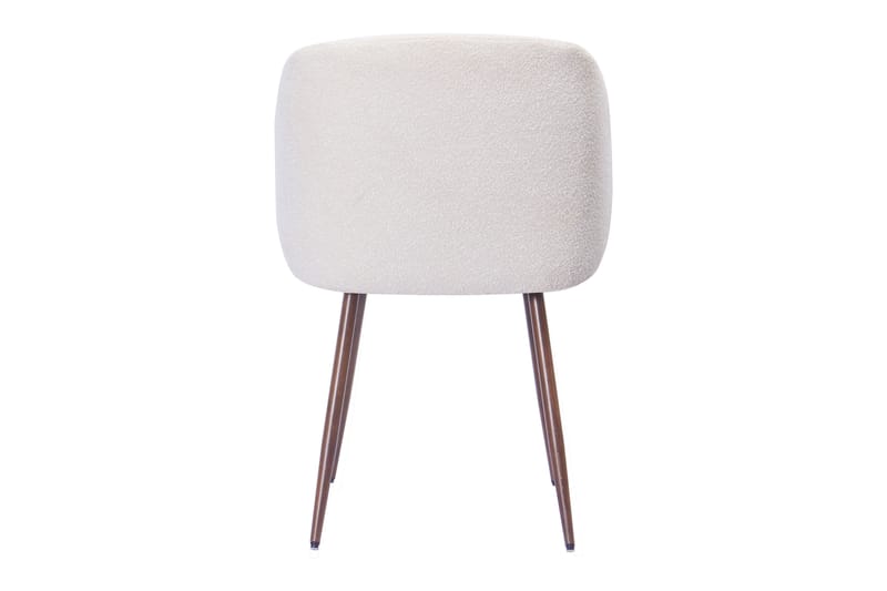 Greya Spisestol med armlæn - Hvid bouclé / Metalben valnød - Møbler - Stole & lænestole - Spisebordsstole & køkkenstole