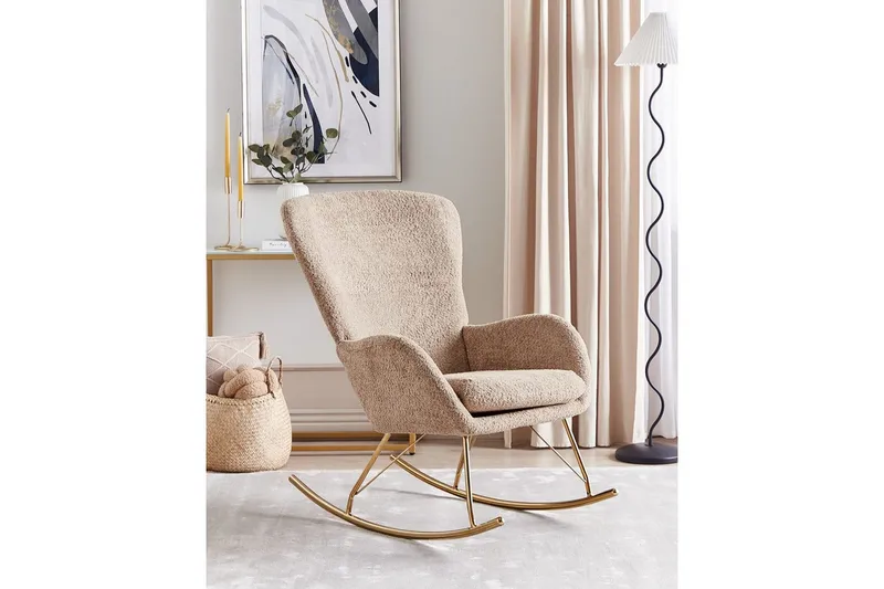 Gyngestol Anaset - Beige, guld - Møbler - Stole & lænestole - Lænestole
