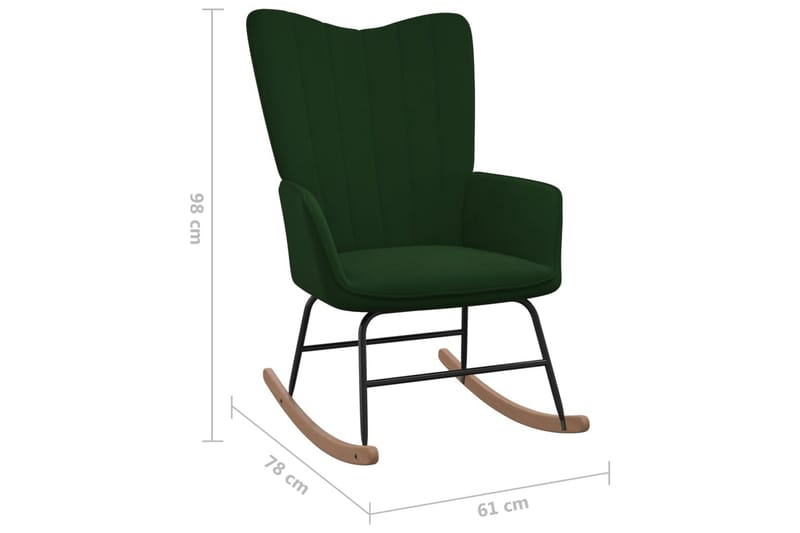 gyngestol fløjl mørkegrøn - Grøn - Spisebordsstole & køkkenstole - Armstole