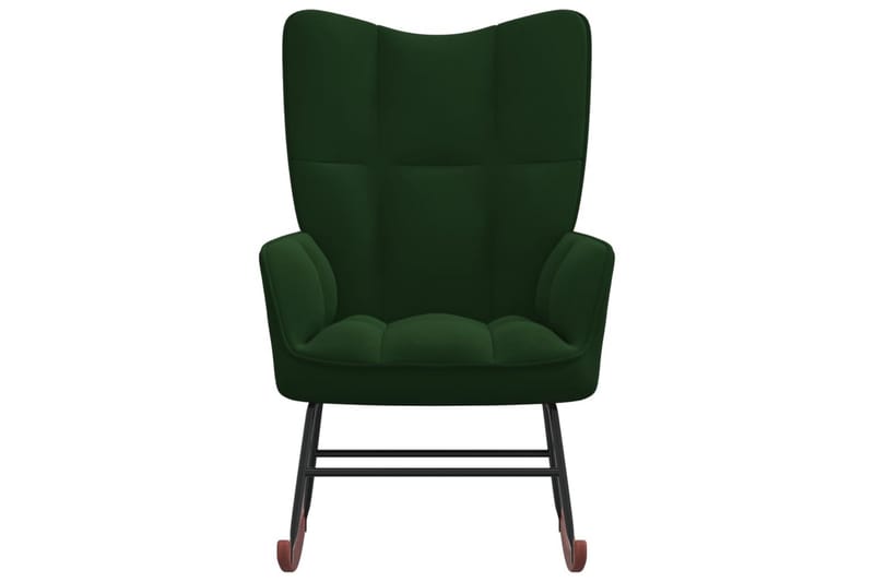 gyngestol fløjl mørkegrøn - Grøn - Spisebordsstole & køkkenstole - Armstole
