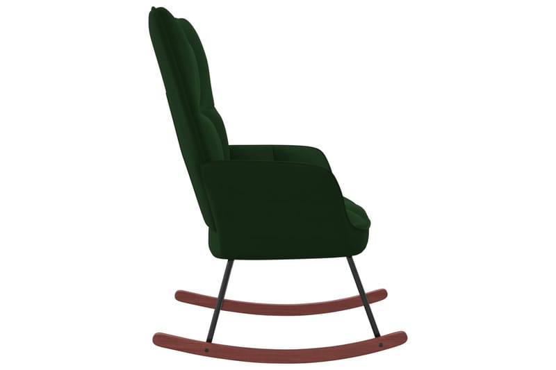 gyngestol fløjl mørkegrøn - Grøn - Spisebordsstole & køkkenstole - Armstole