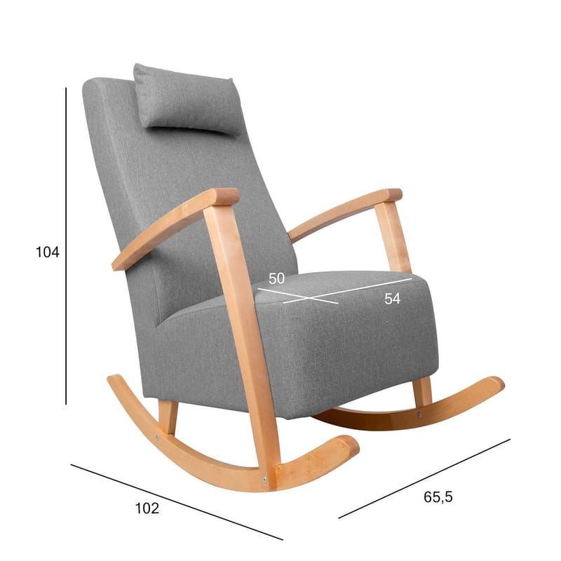 Gyngestol HOME4YOU Venla Grå - Grå - Møbler - Stole & lænestole - Gyngestol