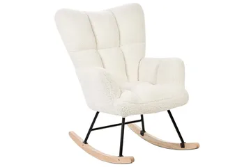 Gyngestol Oulu - Hvid, sort, lyst træ - Møbler - Stole & lænestole - Lænestole