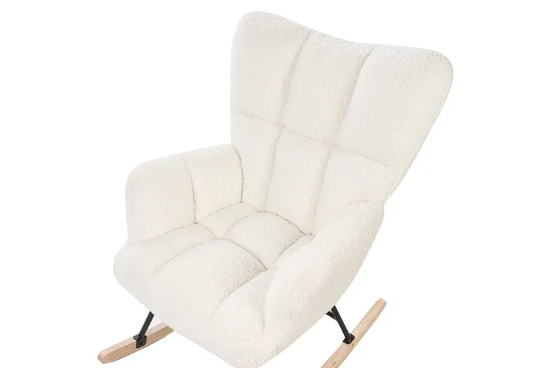 Gyngestol Oulu - Hvid, sort, lyst træ - Møbler - Stole & lænestole - Lænestole