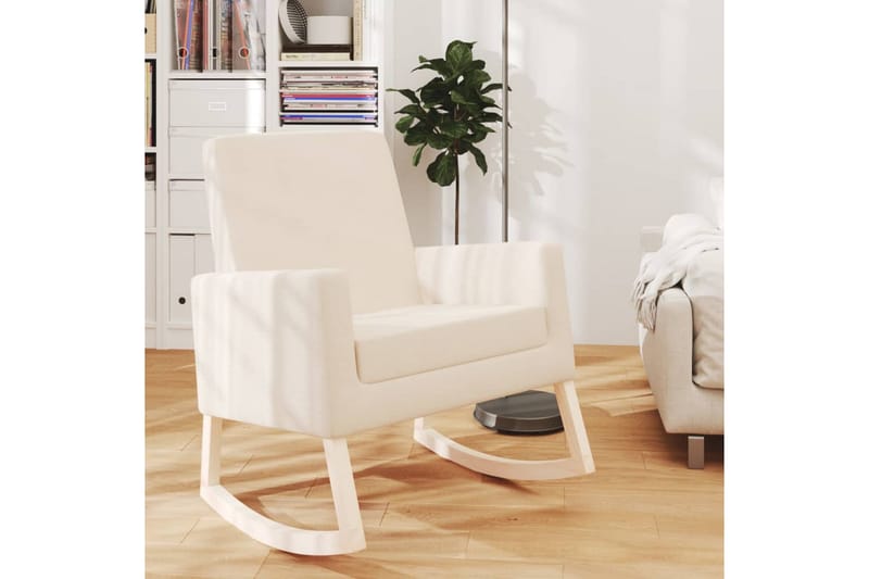 gyngestol stof cremefarvet - Creme - Møbler - Stole & lænestole - Gyngestol