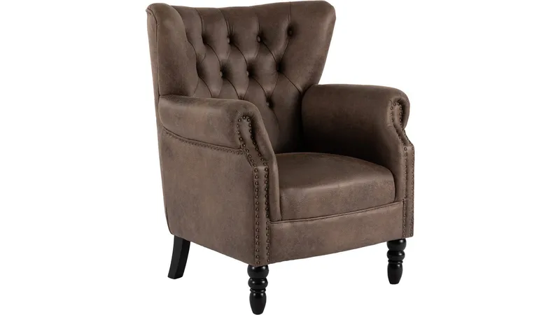 Halvion Lænestol med armlæn - Brun - Møbler - Stole & lænestole - Lænestole