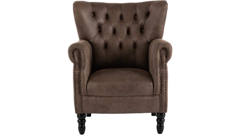 Halvion Lænestol med armlæn, Brun